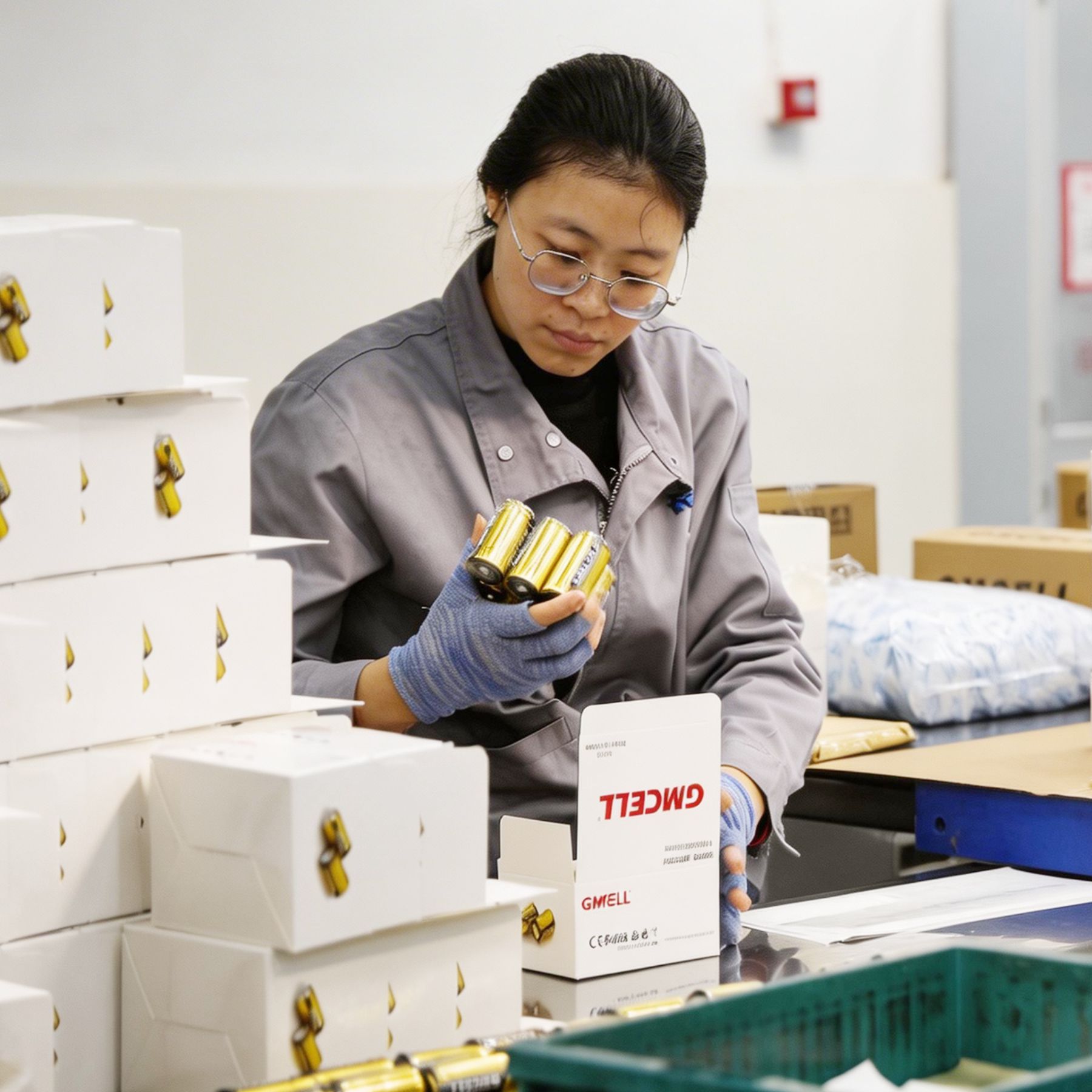 GMCELL battery production and packaging team