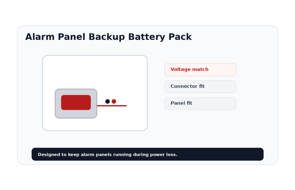 Intruder Alarm Panel Backup Pack