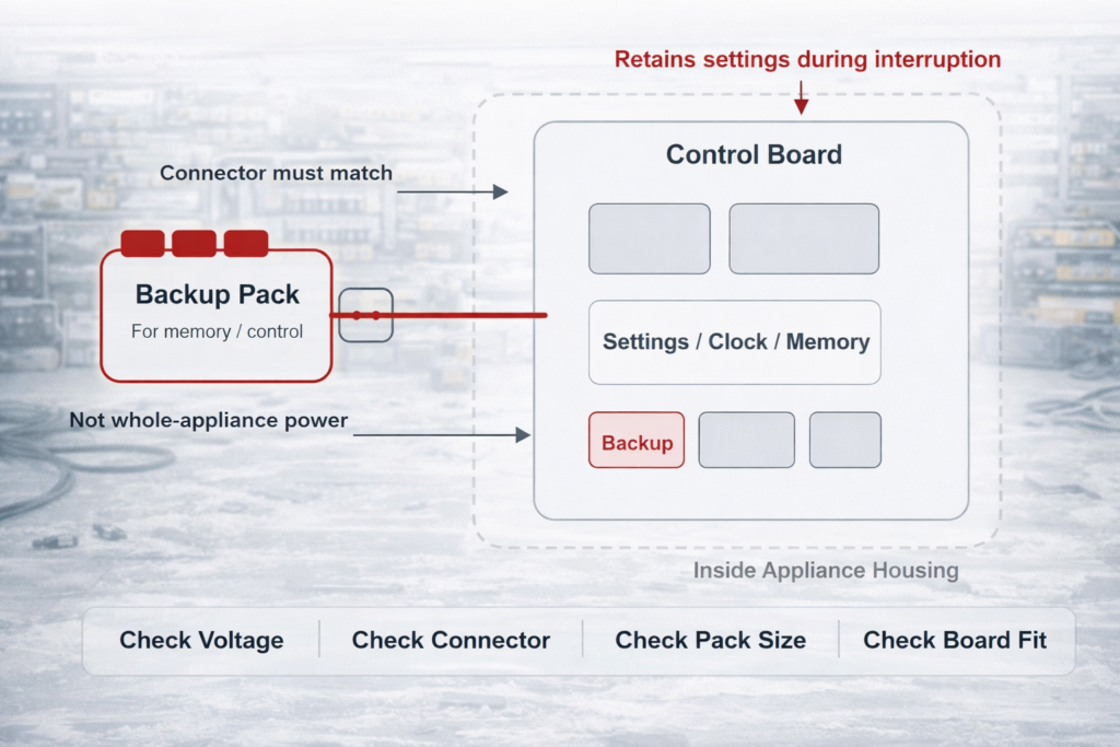 Backup Packs for Appliance Memory / Control