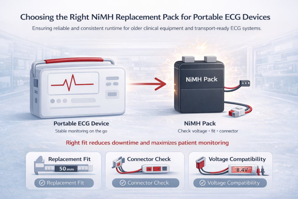NiMH Battery Pack for ECG / EKG Devices
