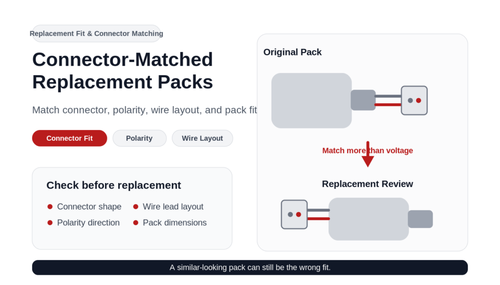 Connector-Matched Replacement Packs