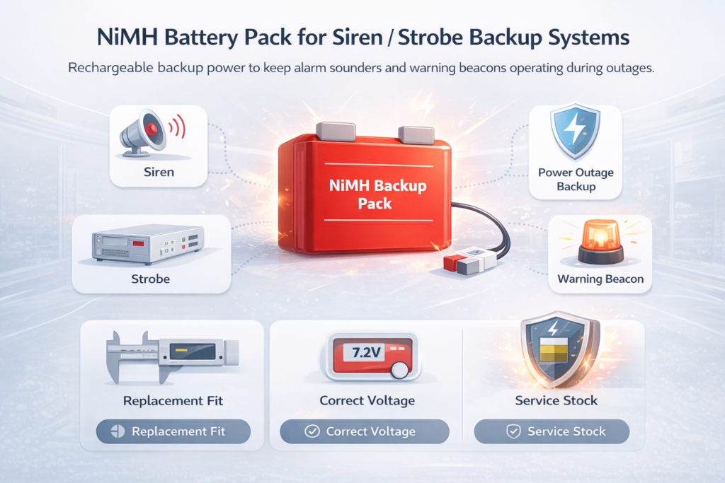 NiMH Battery Pack for Siren / Strobe Backup Systems