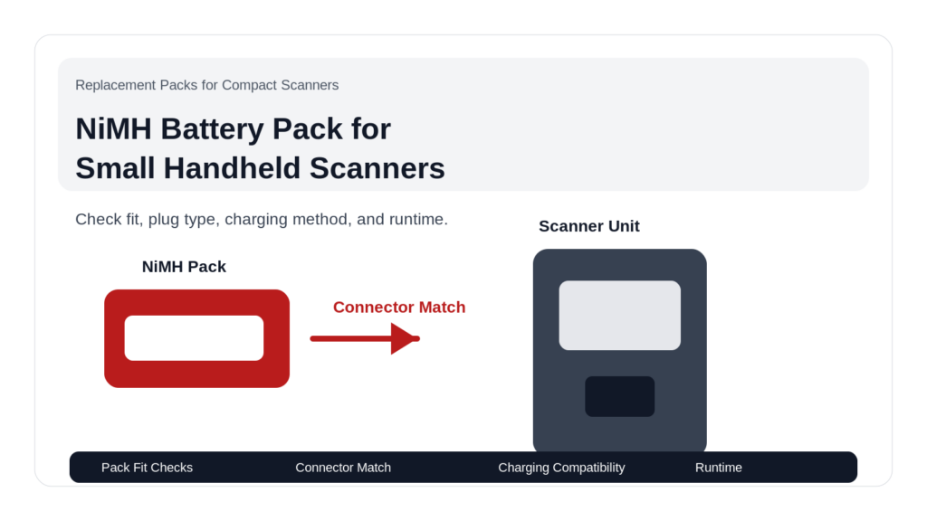 NiMH Battery Pack for Small Handheld Scanners