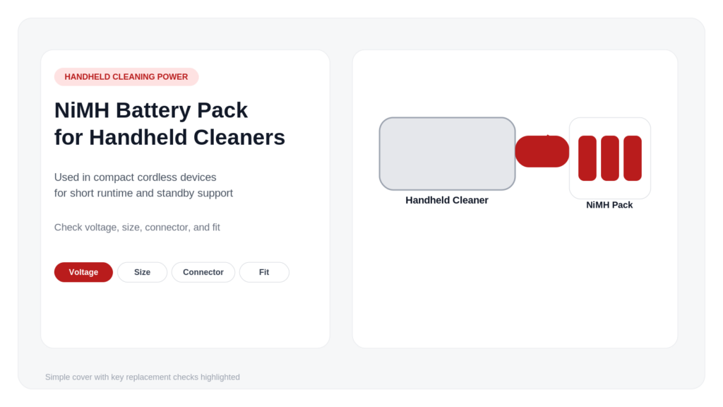 NiMH Battery Pack for Handheld Cleaning Devices