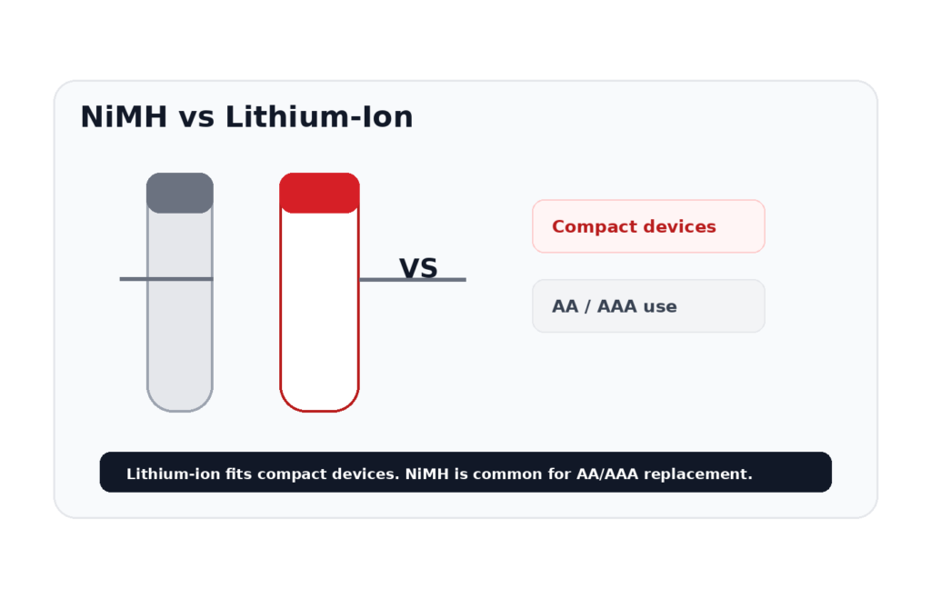 NiMH vs Lithium-Ion Batteries: Key Differences & Best Choice