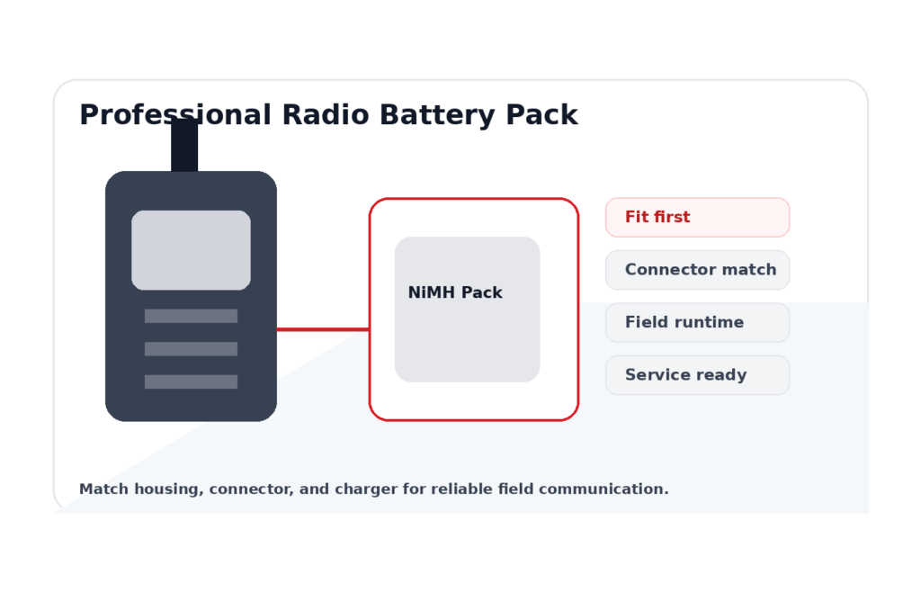 NiMH Battery Packs for Professional Portable Radios