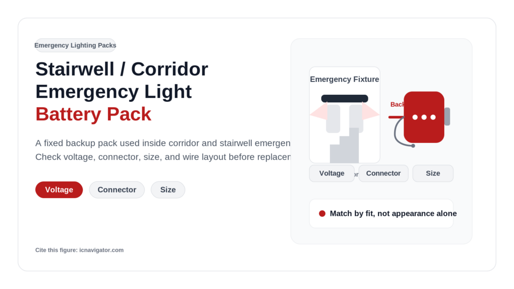 Stairwell / Corridor Emergency Light Battery Pack
