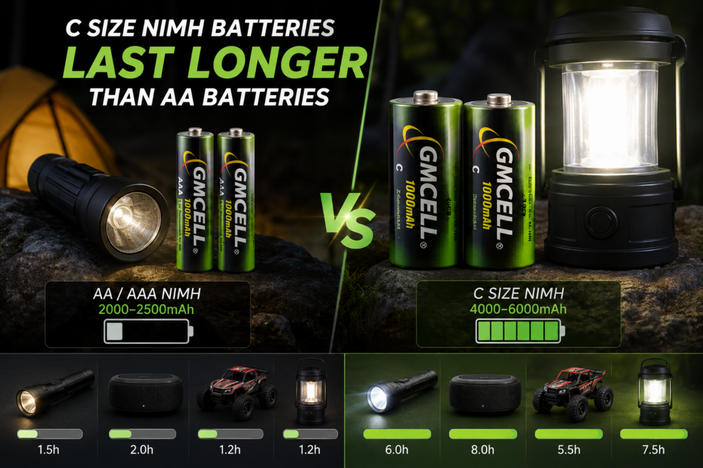 Do C Size NiMH Batteries Last Longer Than AA Batteries?