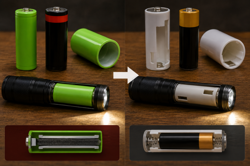 Real D NiMH Cells vs Adapter-Style D Batteries