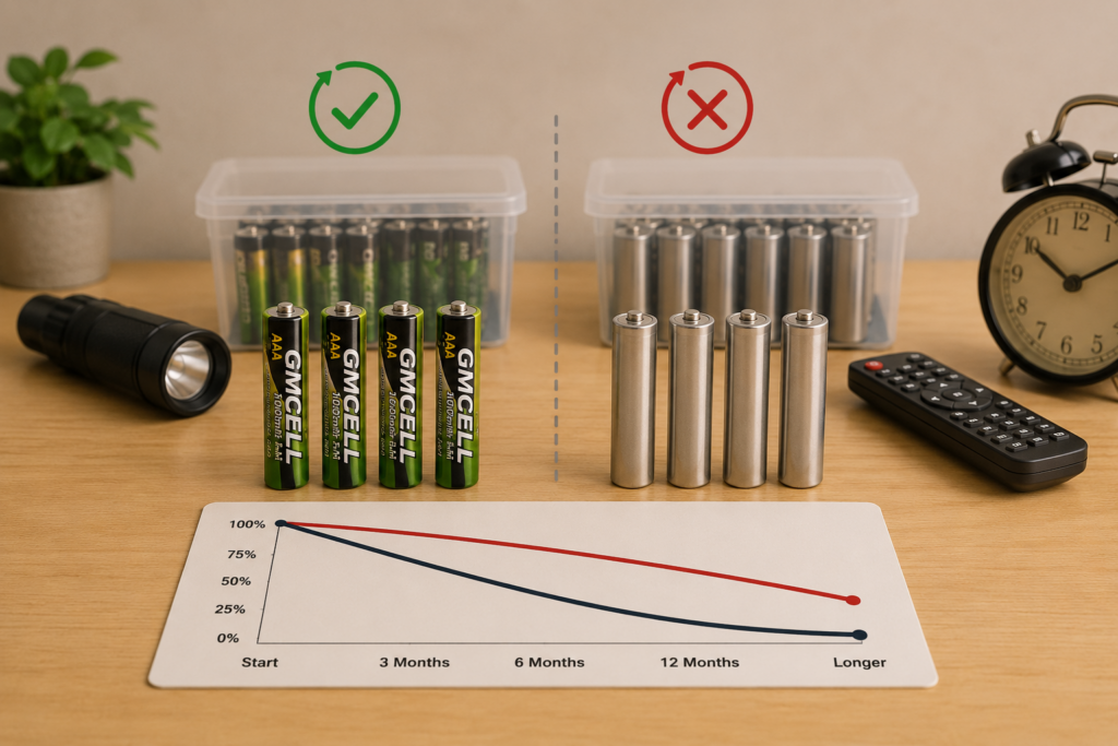 NiMH vs Lithium Shelf Life: Storage Life Comparison