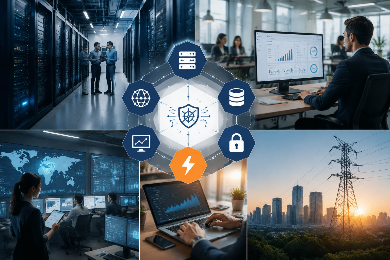 Reliable business systems supported by computing storage network security monitoring and power reliability