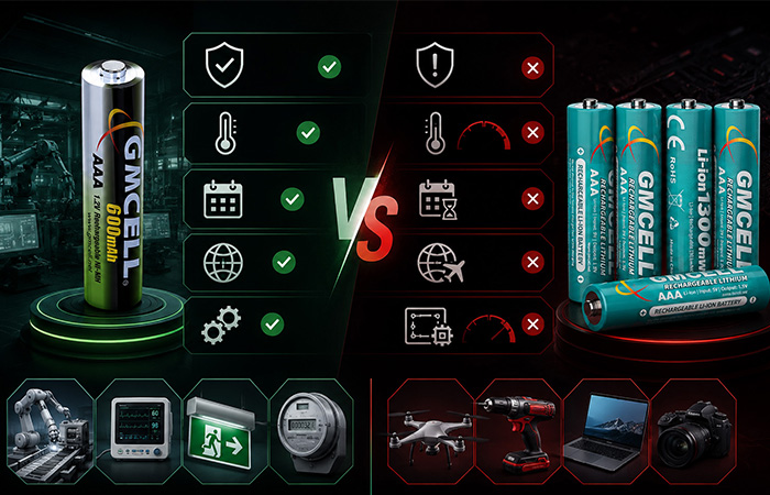 Industrial OEMs comparing lithium-ion and NiMH battery packs for long-term reliability and operational risk