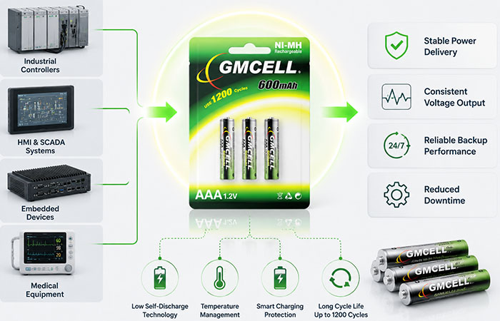 How GMCell NiMH batteries help solve power stability issues in industrial devices