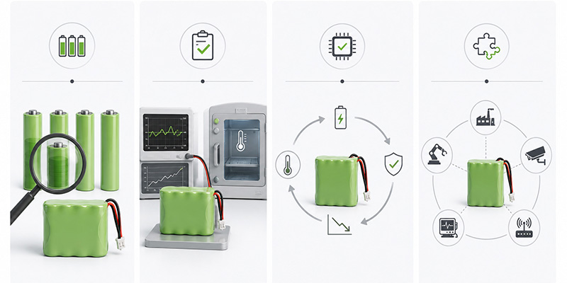 Key factors that improve battery stability including cell matching, battery testing, battery management, and application-based engineering