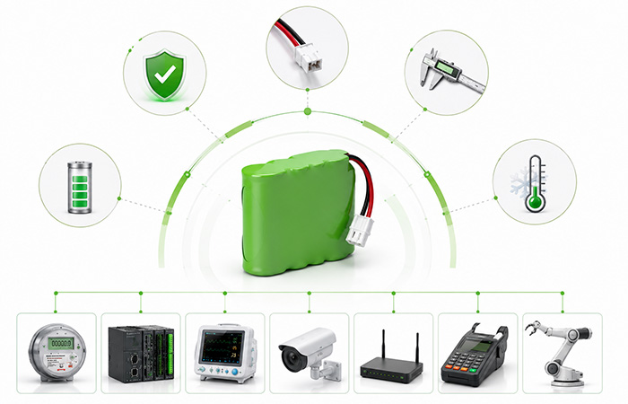 OEM NiMH battery packs customized for embedded products with voltage connector runtime and mechanical integration requirements