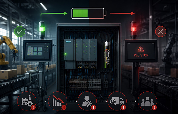 PLC downtime risk caused by unreliable backup battery performance