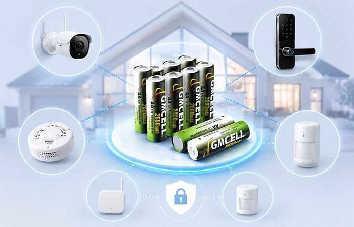 Reliable battery power for smart home devices including smart locks, wireless cameras and security systems
